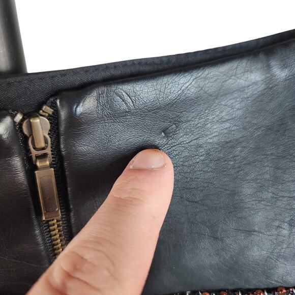 The Limited Women’s Black and Metallic Tweed Pencil Skirt Size‎ 8 Faux Leather - Picture 6 of 11